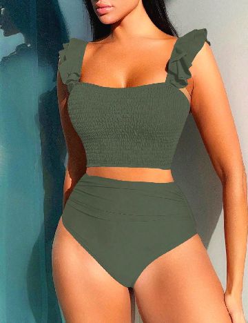 Costum de baie SHEIN, verde