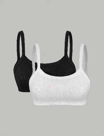 Set bustiere SHEIN, negru/alb