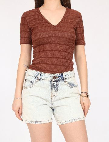 Pantaloni scurti Bershka, albastru deschis