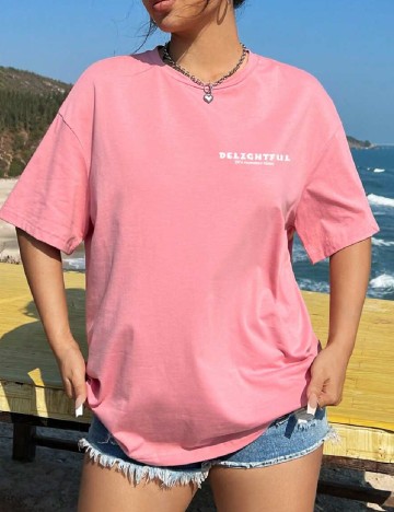 Tricou SHEIN CURVE, roz