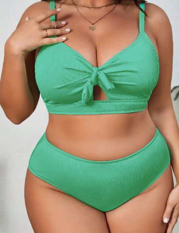 Costum de baie SHEIN CURVE, verde
