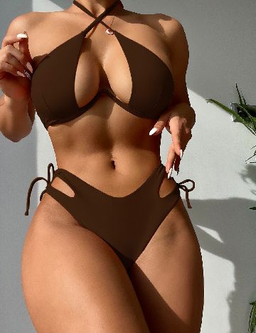 Costum de baie SHEIN, maro