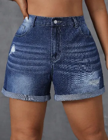 Pantaloni scurti SHEIN CURVE, albastru