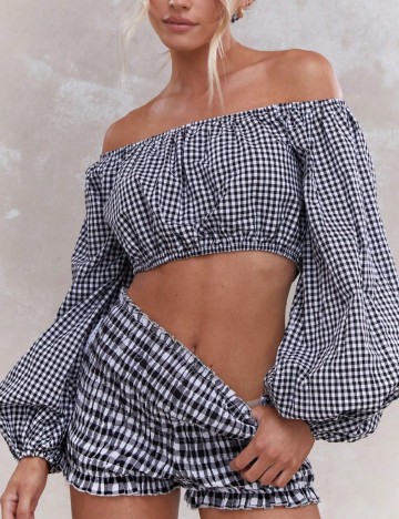 Top Missguided, alb/negru