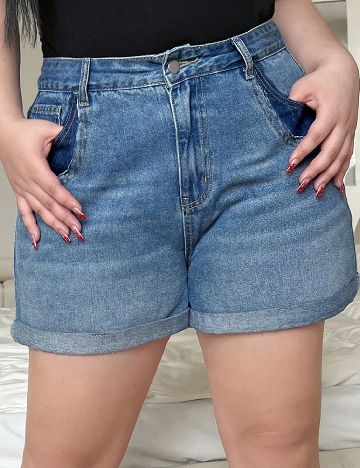 Pantaloni scurti Dazy Plus Size, albastru