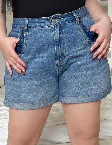 Pantaloni scurti Dazy Plus Size, albastru