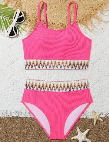Costum de baie Shein Kids, roz