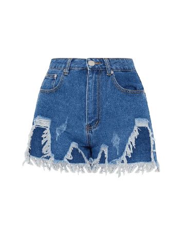 Pantaloni scurti PrettyLittleThing Plus Size, albastru