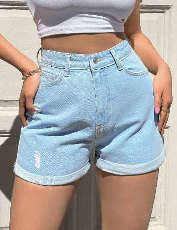 Pantaloni scurti SHEIN, bleu