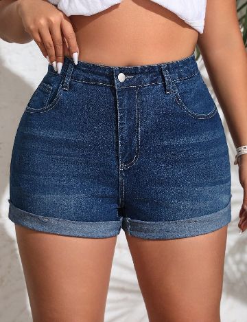 Pantaloni scurti SHEIN CURVE, albastru