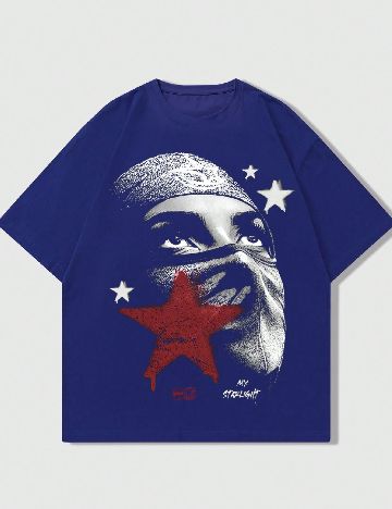 Tricou Romwe, albastru