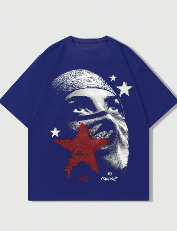 Tricou Romwe, albastru