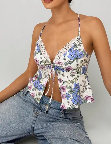Top SHEIN, floral print