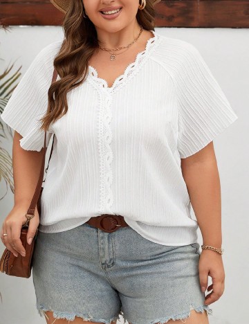 Bluza Emery Rose Curve, alb