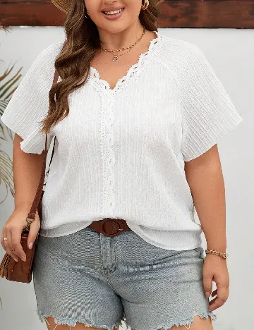 Bluza Emery Rose Curve, alb