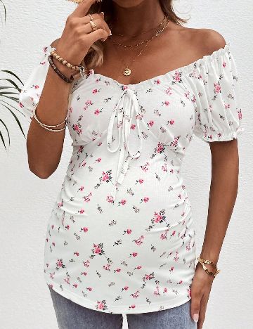 Bluza SHEIN Maternity, alb