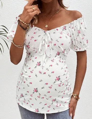Bluza SHEIN Maternity, alb