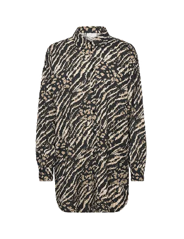 Camasa Oversize Kaffe, negru/crem