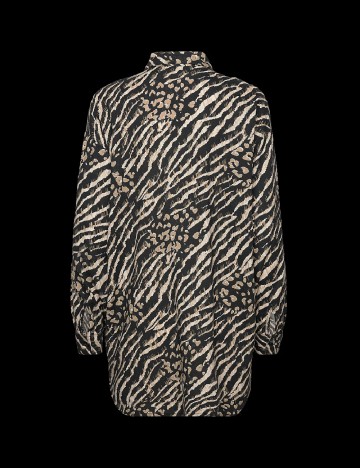 Camasa Oversize Kaffe, negru/crem