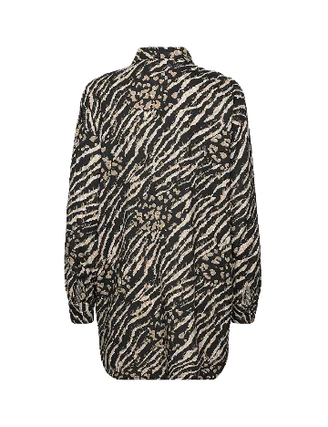 Camasa Oversize Kaffe, negru/crem