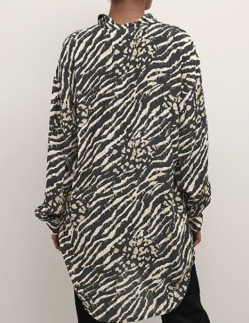 Camasa Oversize Kaffe, negru/crem