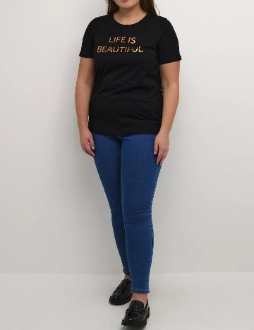 Tricou Kaffe Curve, negru