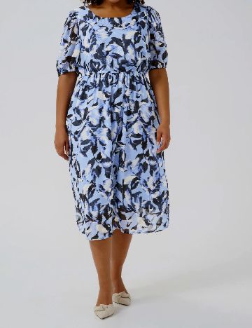 Rochie medie Kaffe Curve, albastru