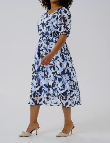 Rochie medie Kaffe Curve, albastru