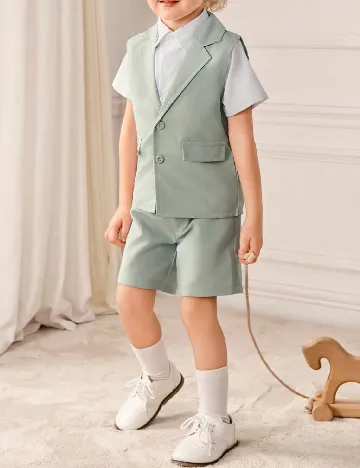 Compleu Shein Kids, verde deschis