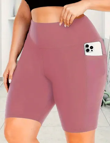 Pantaloni scurti SHEIN CURVE, roz