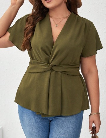 Bluza SHEIN CURVE, verde