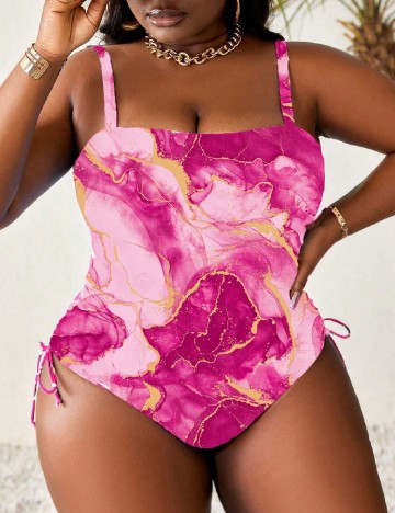 Costum de baie SHEIN CURVE, roz