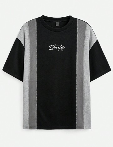 Tricou Oversize SHEIN, negru/gri