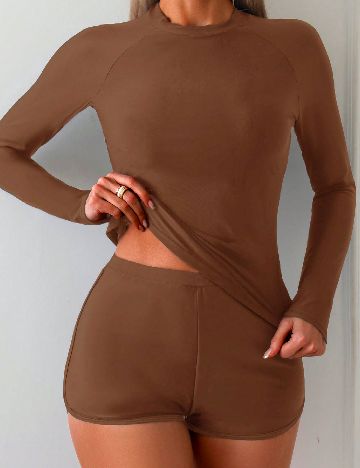 Costum de baie SHEIN, maro