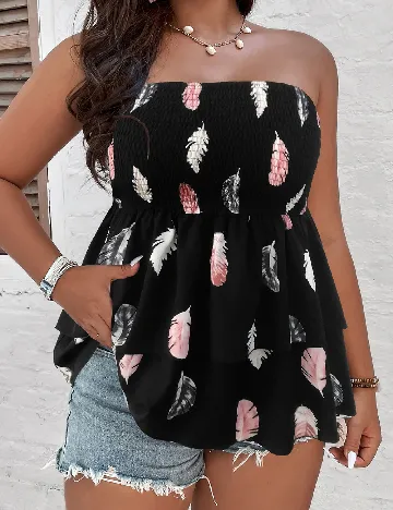 Top SHEIN CURVE, negru
