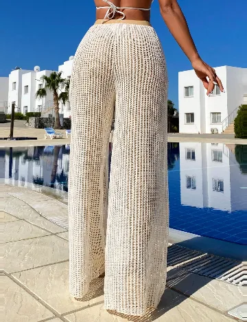 Pantaloni de plaja SHEIN, crem
