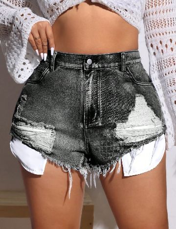 Pantaloni scurti SHEIN CURVE, gri