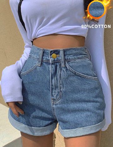 Pantaloni scurti SHEIN, albastru