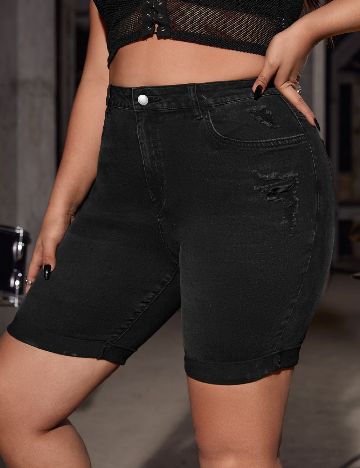Pantaloni scurti SHEIN CURVE, negru