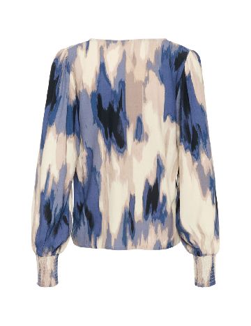 Bluza Kaffe, crem/albastru