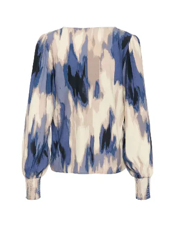 Bluza Kaffe, crem/albastru