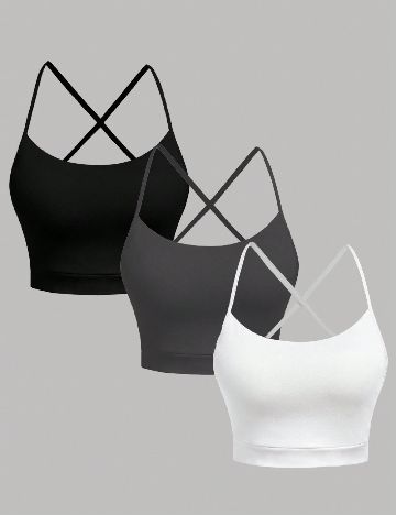 Set topuri 3 bucati Shein Kids, mix culori
