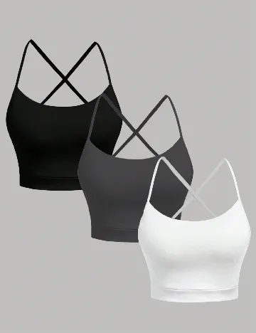 Set topuri 3 bucati Shein Kids, mix culori