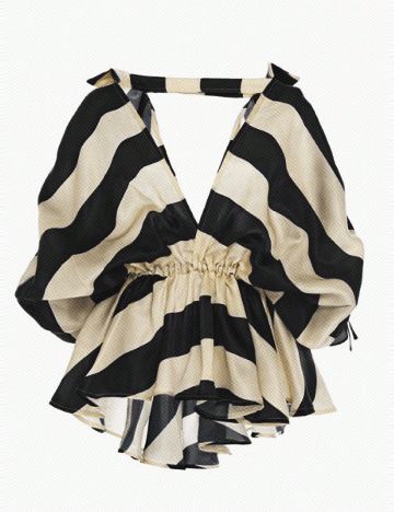 Bluza SHEIN, crem/negru