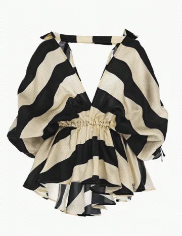 Bluza SHEIN, crem/negru