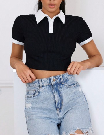 Top SHEIN, negru