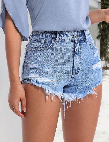 Pantaloni scurti SHEIN, albastru