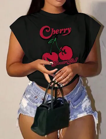 Top SHEIN CURVE, negru