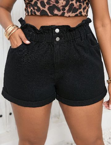 Pantaloni scurti SHEIN CURVE, negru