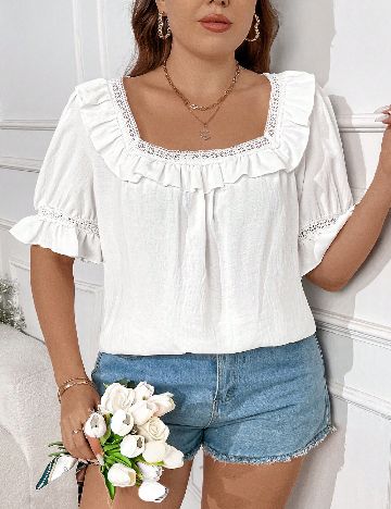 Bluza SHEIN CURVE, alb
